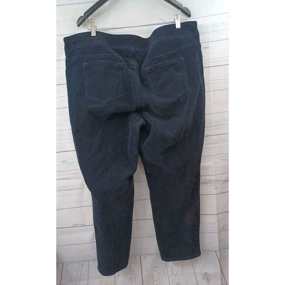 Kim Rogers Pull On Pants Corduroy Sz 22W Straight Leg Tummy Control Black - Picture 4 of 8